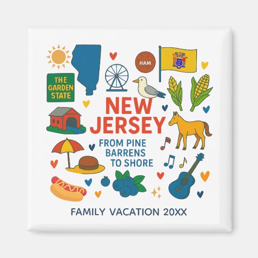 New Jersey Family Trip Keepsake Custom Magnet マグネット (正面)