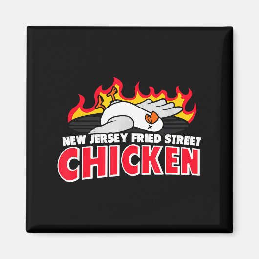New Jersey Fried Street Chicken Funny Food  マグネット (正面)