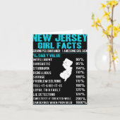 New Jersey Girl Facts Funny Birthday Gift Born In  カード (黄色い花)