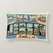 New Jersey Greeting Vintage Throw Pillow アクセントクッション (裏面)