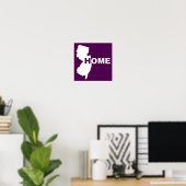 New Jersey Home Away From State Poster Sign ポスター (ホームオフィス)