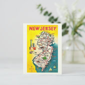 New Jersey Illustrated Vintage Postcard ポストカード (スタンド正面)
