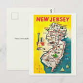 New Jersey Illustrated Vintage Postcard ポストカード (正面/裏面)