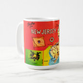 New Jersey Map of Beaches コーヒーマグカップ (正面左)