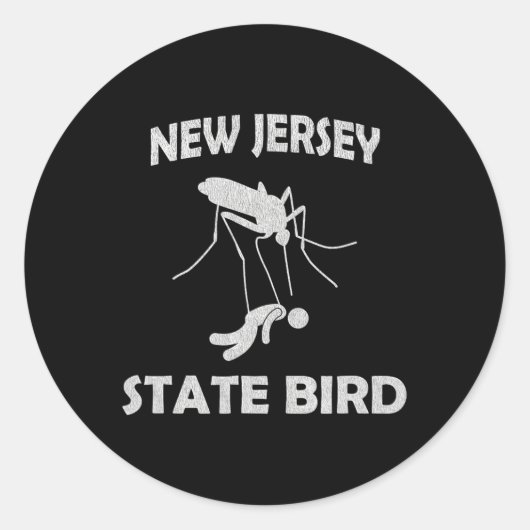 New Jersey Mosquito State Bird Funny Outdoors  ラウンドシール (正面)