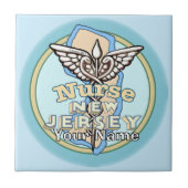 New Jersey Nurse Caduceus Tile タイル (正面)