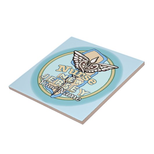 New Jersey Nurse Caduceus Tile タイル (側面)