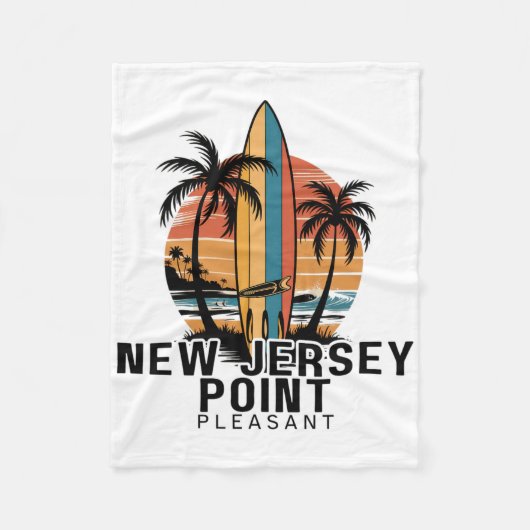 New Jersey Point Pleasant Surfing Surfer _1  フリースブランケット (正面)