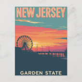 New Jersey Sunset Boardwalk ポストカード (正面)