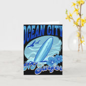 New Jersey Surfer Ocean City Nj Surfing Beach Sand カード (黄色い花)