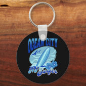 New Jersey Surfer Ocean City Nj Surfing Beach Sand キーホルダー (正面)