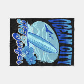 New Jersey Surfer Ocean City Nj Surfing Beach Sand フリースブランケット (正面(横))