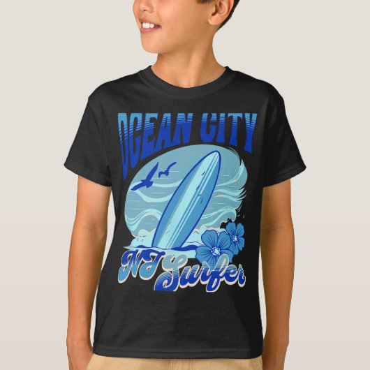 New Jersey Surfer Ocean City Nj Surfing Beach Sand Tシャツ (正面)