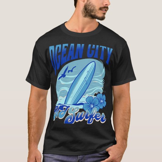 New Jersey Surfer Ocean City Nj Surfing Beach Sand Tシャツ (正面)