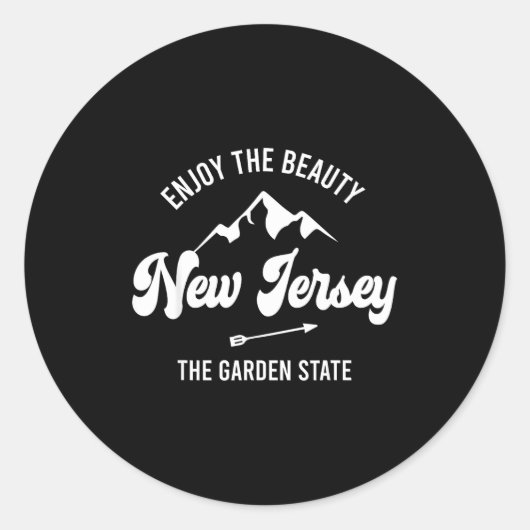 New Jersey - The Garden State - Enjoy The Beauty  ラウンドシール (正面)