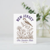 New Jersey The Garden State Est. 1787 Bird ポストカード (スタンド正面)
