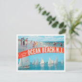 New Jersey Travelの海ビーチからの挨拶 ポストカード (スタンド正面)