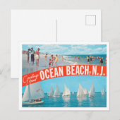 New Jersey Travelの海ビーチからの挨拶 ポストカード (正面/裏面)