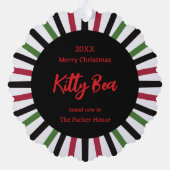 New Kitty in the House Christmas オーナメントカード (裏面)