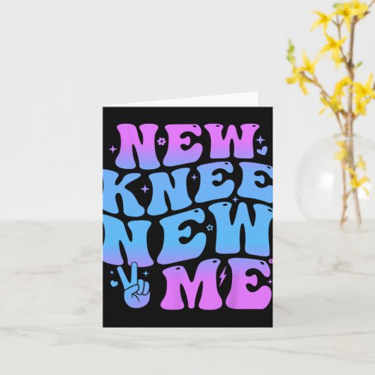 New Knee New Me Funny Knee Replacement Surgery Rec カード (黄色い花)