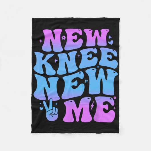 New Knee New Me Funny Knee Replacement Surgery Rec フリースブランケット (正面)