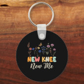 New Knee New Me Funny Knee Surgery Recovery Joke  キーホルダー (正面)