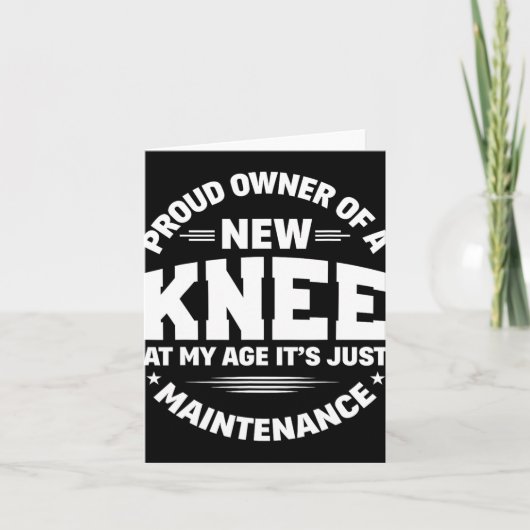 New Knee Replacement Surgery Get Well Recovery Gag カード (正面)