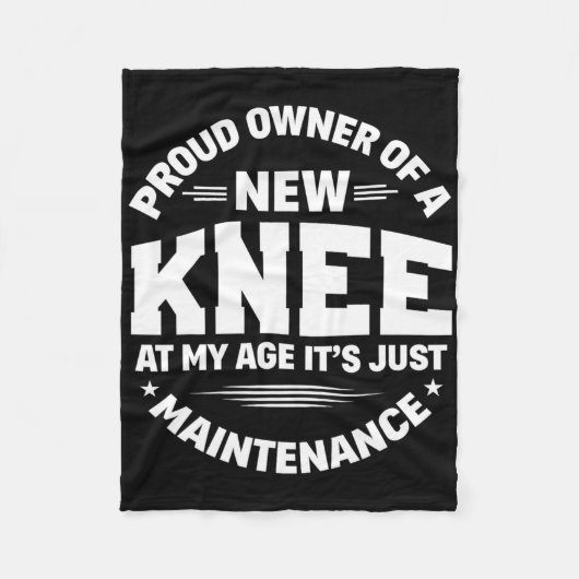 New Knee Replacement Surgery Get Well Recovery Gag フリースブランケット (正面)