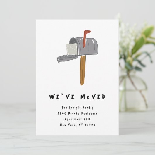 New Mailbox Illustrated Moving Announcements 案内状 (スタンド正面)