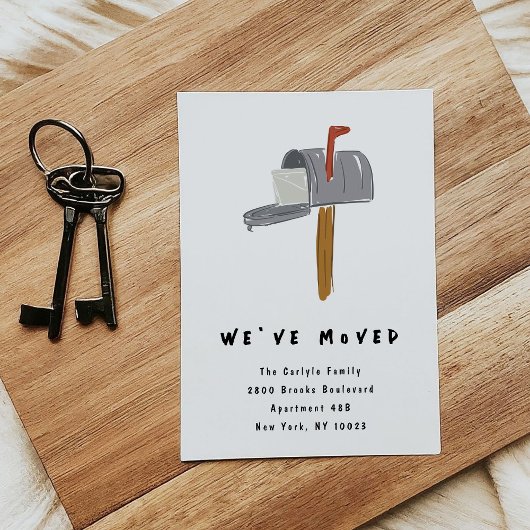 New Mailbox Illustrated Moving Announcements 案内状