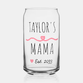 New Mama with Custom Name, Title & Est. Year ガラス缶