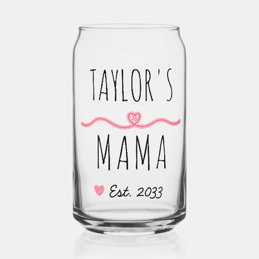 New Mama with Custom Name, Title & Est. Year ガラス缶 (正面)