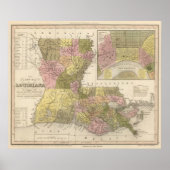 New Map Of Louisiana ポスター (正面)