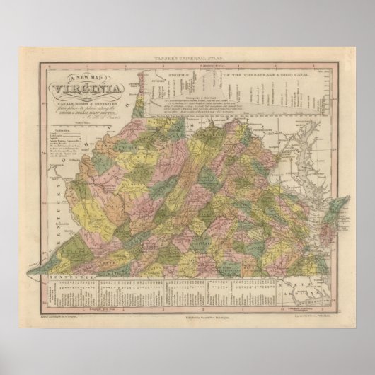 New Map Of Virginia ポスター (正面)