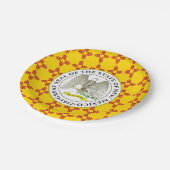 New Mexican Flag & Seal, New Mexico ペーパープレート (アングル)