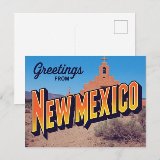 New Mexico Adobe Mission ポストカード (正面/裏面)