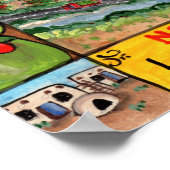 New Mexico Alien Balloon Icons Poster Chile Yucca ポスター (角)