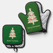 New Mexico Christmas Ornaments Zia Red Green  鍋つかみ&鍋敷きセット (正面/裏面)