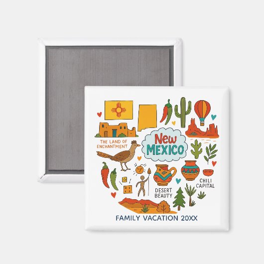 New Mexico Family Trip Keepsake Custom マグネット (正面/裏面)