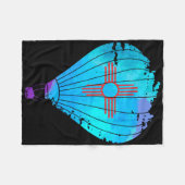New Mexico Festival Hot Air Balloon Zia Gift フリースブランケット (正面(横))