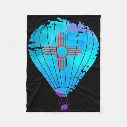New Mexico Festival Hot Air Balloon Zia Gift フリースブランケット (正面)