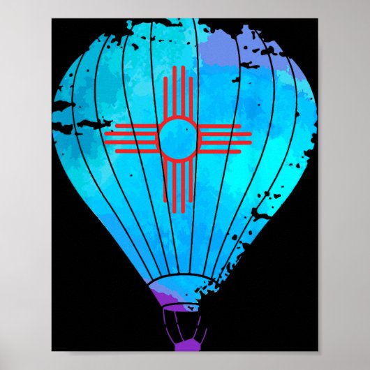 New Mexico Festival Hot Air Balloon Zia Gift  ポスター (正面)