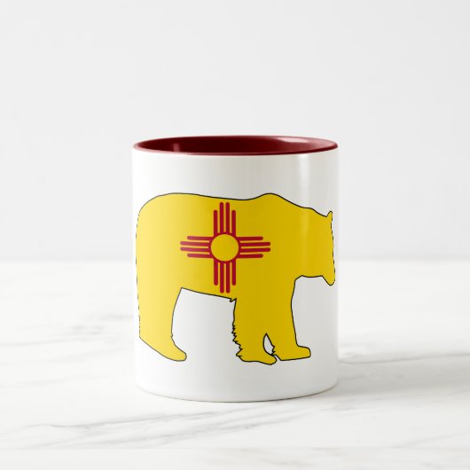 New Mexico Flag Bear ツートーンマグカップ (中央)