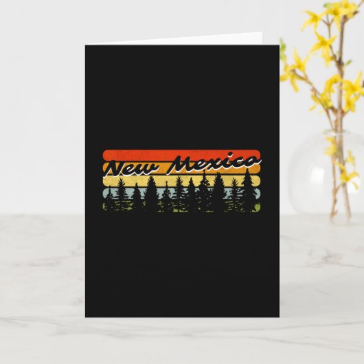 New Mexico Forest Sunset Trees Cabin Theme Souveni カード (黄色い花)
