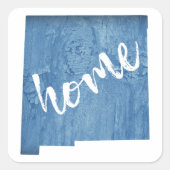 New Mexico Home Wood Grain スクエアシール (正面)