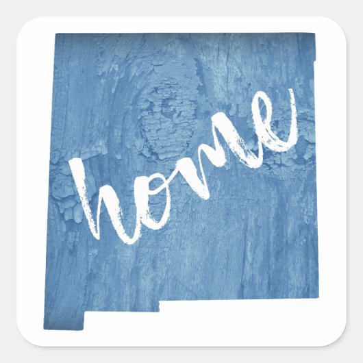 New Mexico Home Wood Grain スクエアシール (正面)