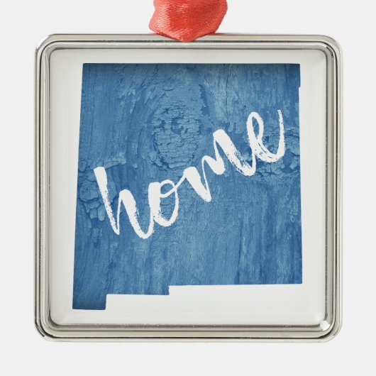 New Mexico Home Wood Grain メタルオーナメント (正面)