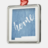 New Mexico Home Wood Grain メタルオーナメント (左)