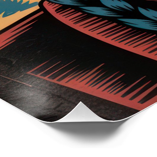 New Mexico Native Symbol Desert Sunset ポスター (コーナー)