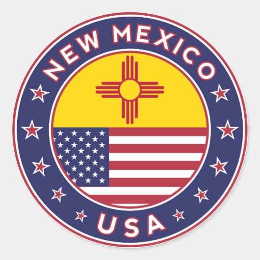 New Mexico, New Mexico sticker, phone case ラウンドシール (正面)